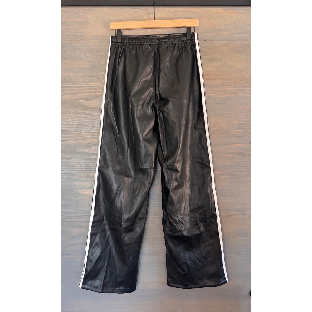 Adidas Originals Firebird P Pant Faux Leather Black Wide Leg IY7245 Womens XS - Picture 5 of 7